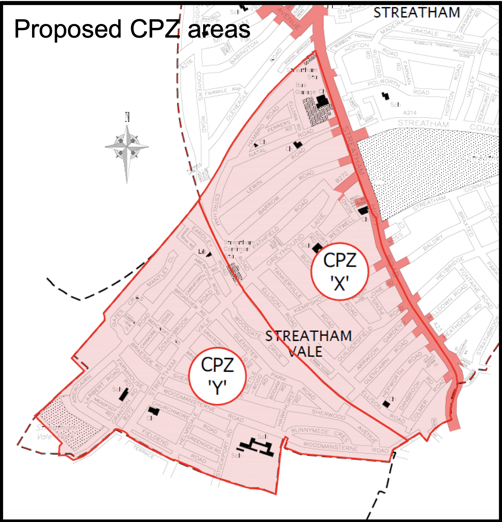 Controlled Parking Zones X & Y Streatham Vale 